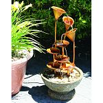 A gorgeous floral theme water fountain of fabulously sculpted calla lillies. Brings calm and serenity into any surrounding.