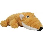 One-piece seamless body adding extra strength to the legs and tail when tugged The fabric is soft and dogs love chewing on it It has 4 squeakers located in the feet and 1 grunter in the middle