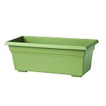18 inch x 8 inch x 6.5 inch For a showy display under windows, on porches and decks, andalong walkways 8 dry quart capacity Countryside styling with matte finish, satin band, and molded-in feet Made in the usa