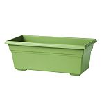 24 inch x 8 inch x 6.5 inch For a showy display under windows, on porches and decks, andalong walkways 9.5 dry quart capacity Countryside styling with matte finish, satin band, and molded-in feet Made in the usa