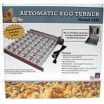 Automatically turns the eggs every 4 hours to eliminate manual handling and improve hatch rate. Simple to use- place in bottom of incubator and plug in. No assembly required. Dishwasher safe- egg rails snap out for easy cleaning. Comes with 41 large egg c
