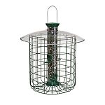 Sunflower cage feeder for small birds. This bird feeder effectively restricts the entrance of grey squirrels while allowing songbirds easy clearance. A cinch to remove for cleaning to maintain the health of the birds. Capacity: 1 lb.