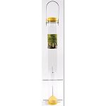 Attracts american goldfinches, purple finches, house finches, chickadees, and other outdoor pets. Polycarbonate tube is uv stabilized , and will not crack or yellow. Perches, base and cap are metal to deter squirrels from chewing. Stainless steel bail wir