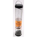 Attracts woodpeckers, nuthatches, chickadees and other outdoor pets. Stainless steel wire cage will not rust. Base and cap are metal to deter squirrels from chewing. Stainless steel bail wire. Durable color finish.