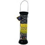 6x6x16.5 inches assembled. May be hung or pole mounted. Twist and release base ensures easy cleaning, every time. Rust-proof, heavy duty steel mesh tube is powder-coated, creating a sleek silhouette and high contrast for yellow finches. Patented magnet me