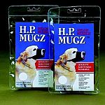 Quick fit and adjustable dog muzzle that is made of durable, washable, soft nylon. The H.P. Mugz allows dogs to drink and pant, but restricts biting, barking, and chewing. Black. Multiple sizes.