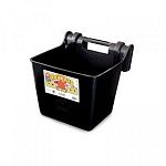 Large 16 qt. capacity. Ergonic hand opening, reinforced front lip. Heavy duty rear prongs. No hardware drop-n-use design.  Size: 16 QUART Choose color.