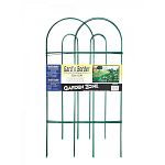 Garden Zone Round Folding Fence Border adds a protective and decorative border accent to flowers, plants or shrubs. It is self staking for easy set-up and folds flat for storage. It is made of green PVC coated steel, so it won't rust.