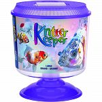 Round shape with lid and pedestal, holds 1.5 gal Also use for insect haven, small animal keeper, critter tote, terrarium or nursery Lid has hinged veiwer/feeder window and attachment hole Easy to clean using warm water and soft cloth Made in the usa
