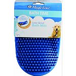 Dual purpose grooming and bath time solution helps maintain a healthy coat Easy slip-on handle fits any hand Use the soft side to lift dirt, dust and dead hair Coarse side allows shampoo to be deeply massaged into the skin