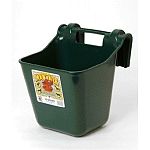 This ruggedhorse feederfeatures exceptionally durable sidewalls and handle. Molded brackets hook over any 2 by board. Rounded corners allow for easy feeding access. Little Giant Brand.