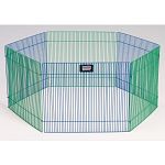 Small animal playpen sized appropriately for hamsters, hedge hogs, gerbils, guinea pigs & other non-jumping small animals. Safe & Expandable, Sets Up Complete in Seconds. Size: (6 panels) 15 H x 19 W inches