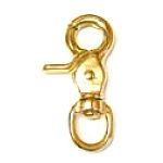 Brass Swivel Round Trigger Snap. Total length 2.5 inches. Inside snap 7/16 inches. These Solid Brass Snaps are widely used in the marine and harness industry because they hold up to the elements and give a rich appearance.