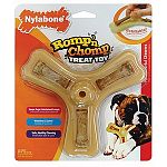 Made from tough, durable nylon for powerful chewers. Textured design provides added dental stimulation and chewing satisfaction. Features wobble and spin action. Snap in up to 3 nylabone mini souper treats for added treat time fun!
