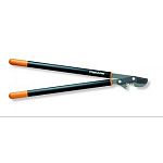 The Fiskars PowerGear Bypass Lopper 31 inch has PowerGear technology to give your more leverage when cutting and makes cuts easier. Blade is sharp, fully hardened and resists rust. Coated with a non-stick coating to reduce friction.