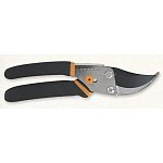 The cambered, beveled blade on these pruning shears is made of non-stick high carbon steel so it cuts smoothly and easily. Shears feature an ambidextrous lock, sap groove, enclosed spring, and dual layer comfort grips.