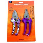 Set contains 1 stainless steel bypass pruner and 1 stainless steel multi-snip. The bypass pruner is best for pruning green, live growth. The multi-snip is a great all purpose tool for gardening and household jobs. Both tools are constructed of fibercom, r