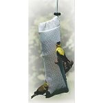 This Thistle Sock Feeder consists of a nylon woven bag that comes with an adjustable locking cord and may be hung on a tree branch or post. Very easy to use, just fill sock with thistle or finch seed and hang. Sock holds one pound of thistle seed.
