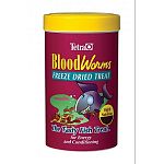 Tetra Blood Worms is made with freeze dried worms that are ideal for feeding Bettas and Fancy Guppies. Makes a great treat for tropical and marine fish. Gives your fish energy and nutrients. Size is .28 oz.