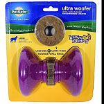 For dogs over 50 pounds. Dogs love to chew, and this toy is designed with determined chewers in mind. The extra-wide ends of the woofer protect a single ultra-thick rawhide treat ring. The toy design makes it more difficult for dogs to get a grip on the r