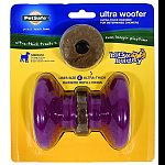For dogs 10-50 pounds. Dogs love to chew, and this toy is designed with determined chewers in mind. The extra-wide ends of the woofer protect a single ultra-thick rawhide treat ring. The toy design makes it more difficult for dogs to get a grip on the raw