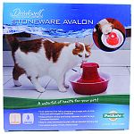 Dual patented free-fallin streams encourage pets to drink more and add oxygen for freshness Helps prevent urinary and kidney diseases in pets through increased hydration Easy to clean stoneware fountain with an elevated drinking dish Convenient supply of