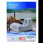 For small and medium sized dogs and cats Replaceable charcoal filter removes bad tastes and odors Patented free-falling stream entices pets to drink more water Receiving ramp reduces splash of falling water Adjustable flow control Pre-filter catches hair