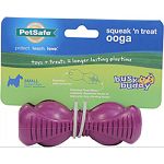 For small dogs 8 to 20 pounds - yorkie, jack russell Patented treat metere randomly sipenses treats to keep your dog chewing longer Squeaker adds extra fun For medium strength chewers Top rack dishwasher safe