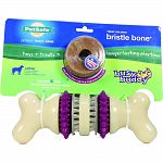 3 chewing surfaces for dogs to gnaw on, recommended for dogs over 6 months weighing 50-90 lbs Durable nylong bone, rubber nubs, and nylon bristles stimulate gums and help clean teeth Designed with chicken flavored refillable treat rings entice your dog to