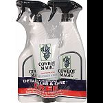 Contains one 16 ounce bottle of cowboy magic super bodyshine and one 16 ounce bottle of greenspot remover Comes with free 4 ounce concentrated detangler & shine