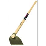 Hoes are designed specifically for cultivating and weeding around grape vines Designed angle to hoe weeds up by the root Clear-coated gray steel finsihed head Spray clean with garden hose, coat with silicone spray to protect from corrosion Steel hoe head