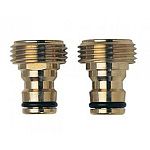 Brass Male Quick Connector - 5 in. (47C) by Melnor screws into any product with female thread and is made for fast and easy connection with 46C. Sold in a 2 pack. It's solid brass construction makes this quick connector durable.