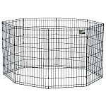 Exercise Pens are good playing ground for your Pets whether indoors or outdoors. This exercise pen is made of Black E-Coat finish for long lasting protection. It has a secure double latch door access to make your pet secure .