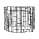 Exercise Pens are good playing ground for your Pets whether indoors or outdoors. This exercise pen is made of Black E-Coat finish for long lasting protection. It has a secure double latch door access to make your pet secure .