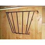 The wedge shaped design of this wall hay rack will keep hay under compression as it is being removed from the bottom. This prevents the hay from being pulled out in bundles and trampled. Made of 1/2 inch diameter rod and painted black.