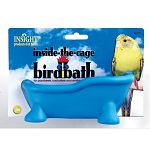 Insight Inside the Cage Bird Bath for Pet Birds is great for parakeets, cockatiels and other similar types of birds. Bath helps to keep your bird clean, great for having fun and provides a colorful place for bathing. Variety of colors.