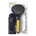 Slicker Brushes can be used on all dogs and cats. Finger fitting contours of the handle on this slicker brush increases comfort and control. To reduce hairball formation brush long haired cats daily especially when shedding.