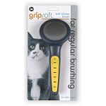 The Cat Slicker Brush by JW Pet works to prevent hairball formation, while dematting your cat's fur. Use regularing to keep your cat's fur looking beautiful and healthy. Works well on cats with sensitive skin and kittens. Helps to keep fine hair tangle fr