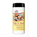 Cleans eggs quickly and easily. Clean up to a dozen eggs per towelette. Wipes made from recyclable paper. Biodegradable and safe for composting. Natural, plant-derived ingredients provide a safe and gentle alternative to harsh detergents.