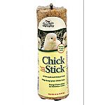 Extruded treat for chicks. Prevents pecking and cannibalism. Hangs from above to prevent waste.
