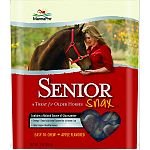 Unique heart shape, easy to chew baked cookie treats for older horses. Addresses all of the major health and nutrition concerns of senior horse owners. Provides joint health with a natural source of glucosamine. Provides coat quality with flaxseed, a sour