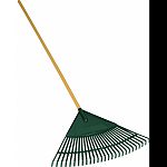 Quickly and efficiently collects leaves, grass clippings, twigs, pine needles, acorns and more Ideal for home, farm or work Both poly construction rake head with wood handle provides strength and durability for years to come