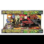 Ideal for leopard or african fat-tail geckos Includes 10 gallon terrarium with sliding screen top, 10lb desert reptisand, small combo repti rock food and water dishes, Analog reptile thermometer, combo mini deep dome lamp fixture, 60w day and night reptil