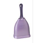 Scoop n' Hide keeps the litter scoop out of sight until you need it. Hinged stand discreetly hides the durable scoop, designed to work with traditional clay, clumping and silica gel litters. Pearlized ivory color blends well in any interior setting.