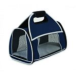 Features both top and side zip opening, innovative grab and go tote design with flexible neoprene structure. Top opening includes railroad zipper pull with flat for fast open and close to keep pet safe. Coated mesh and interior tether for added comfort an