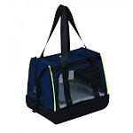 This ingenious pet carrier features a storage cpmpartemnt in the bottom onf tote for food toys, leashes and more. Top access for easy pet entry. Coated mesh top and sides and interior tether for safety and comfort. Two tote straps for easy carrying and th