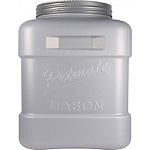 Measures 14 x14 x18.7 and holds up to 60 pounds of dry pet food plus stores many other types of bulk items Airtight lid helps keep food fresh and bugs out Easy grip lid Light tint lets you know when to refill Stackable Bpa free - handwash with soap and w