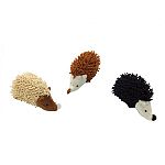 Classic hedgehog toy made out of knobby plush material. Contains catnip.