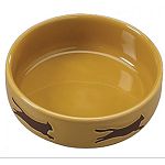 Nice glossy stoneware dish with recessed matte designs. Choose dog or cat. Dog sizes are 5 or 7 in.