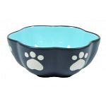 This ceramic pet bowl will give your pampered pet the perfect place to eat or drink Features paw print design